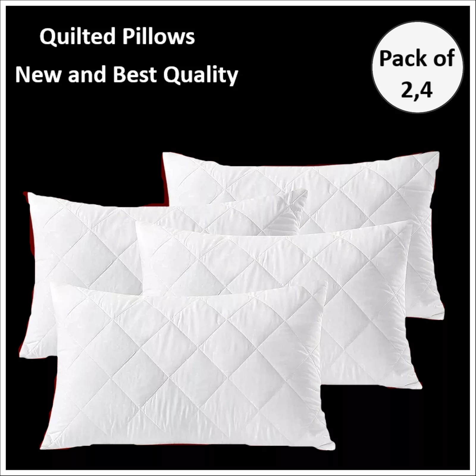 Quilted Pillows 2x 4x Pack Hotel Quality Bounce Ba